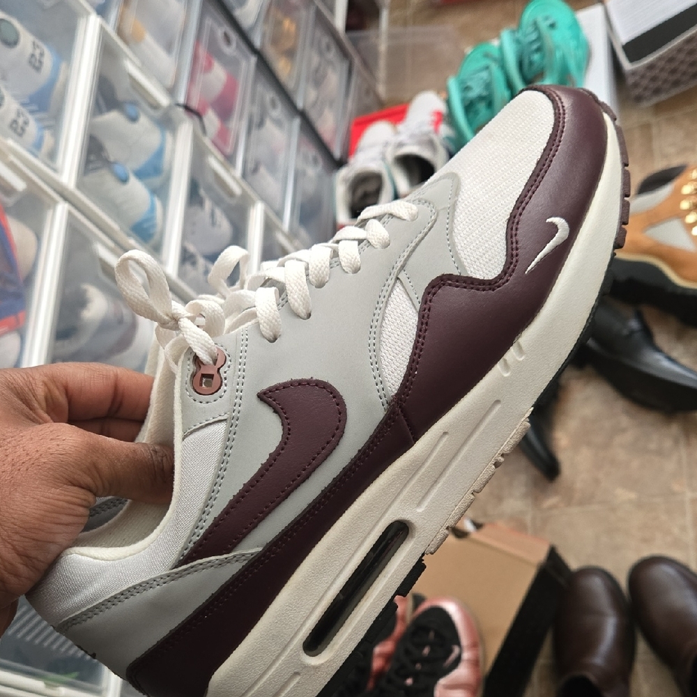 Nike White and Maroon Athletic Shoes